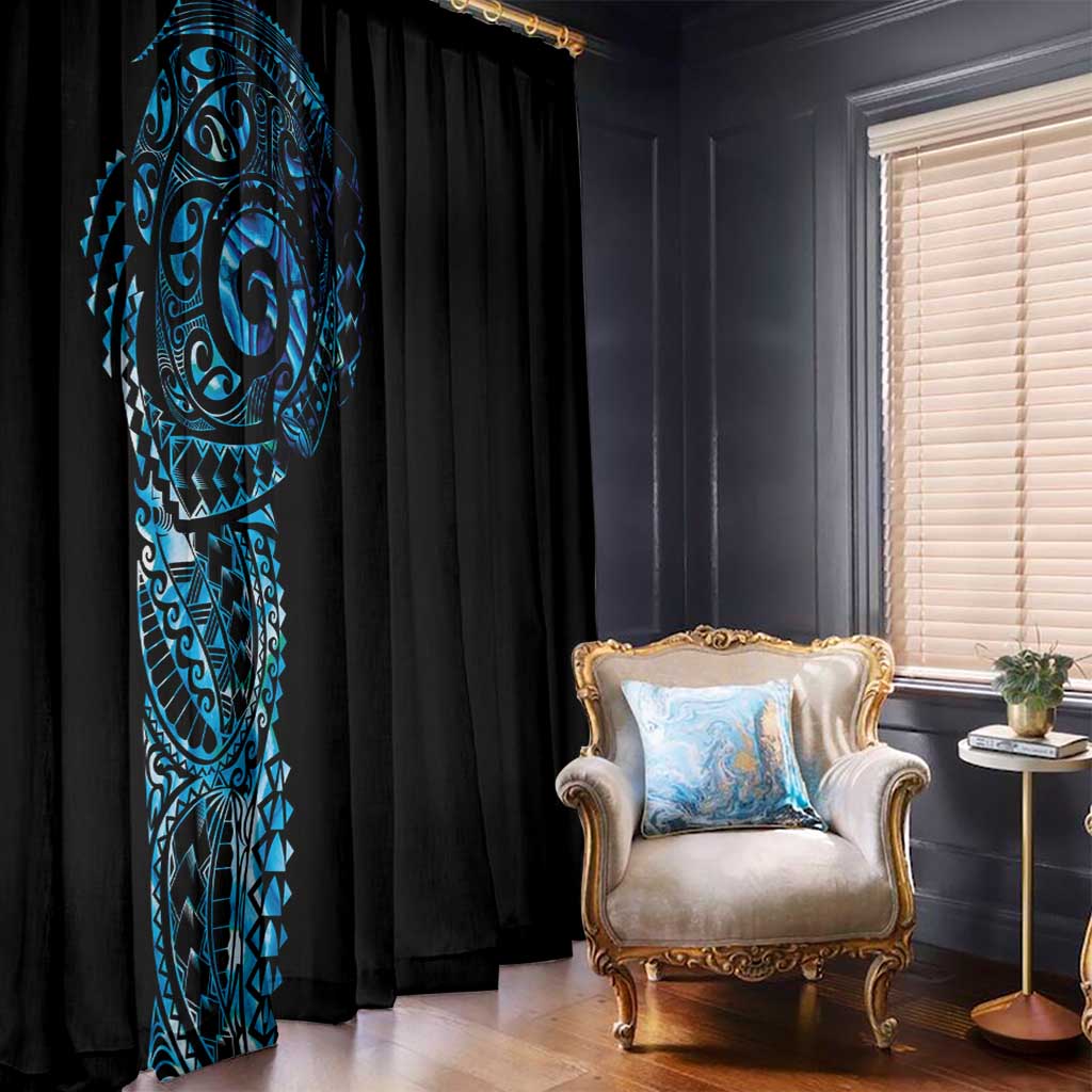 New Zealand Maori Koru Art Traditional Tattoo Window Curtain Paua Shell