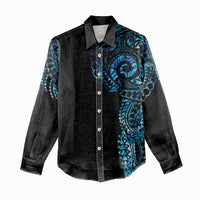 New Zealand Maori Koru Art Traditional Tattoo Women Casual Shirt Paua Shell