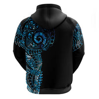 New Zealand Maori Koru Art Traditional Tattoo Zip Hoodie Paua Shell