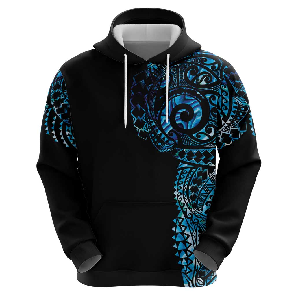 New Zealand Maori Koru Art Traditional Tattoo Zip Hoodie Paua Shell