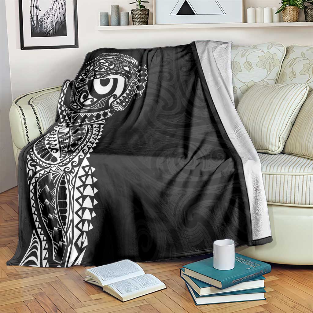 New Zealand Maori Koru Art Traditional Tattoo Blanket Simple Style LT03 Black - Polynesian Pride