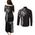 New Zealand Maori Koru Art Traditional Tattoo Couples Matching Puletasi and Long Sleeve Button Shirt Simple Style
