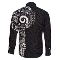 New Zealand Maori Koru Art Traditional Tattoo Family Matching Long Sleeve Bodycon Dress and Hawaiian Shirt Simple Style