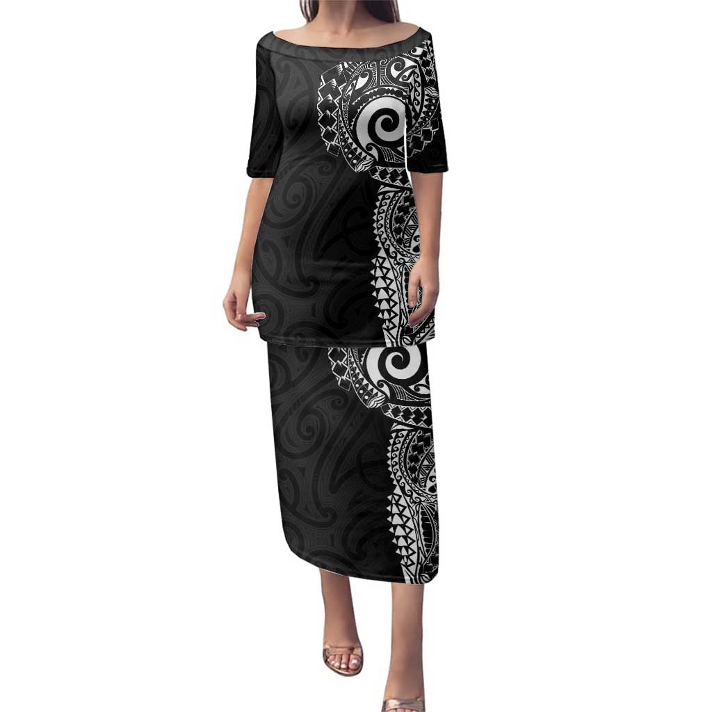 New Zealand Maori Koru Art Traditional Tattoo Family Matching Puletasi and Hawaiian Shirt Simple Style