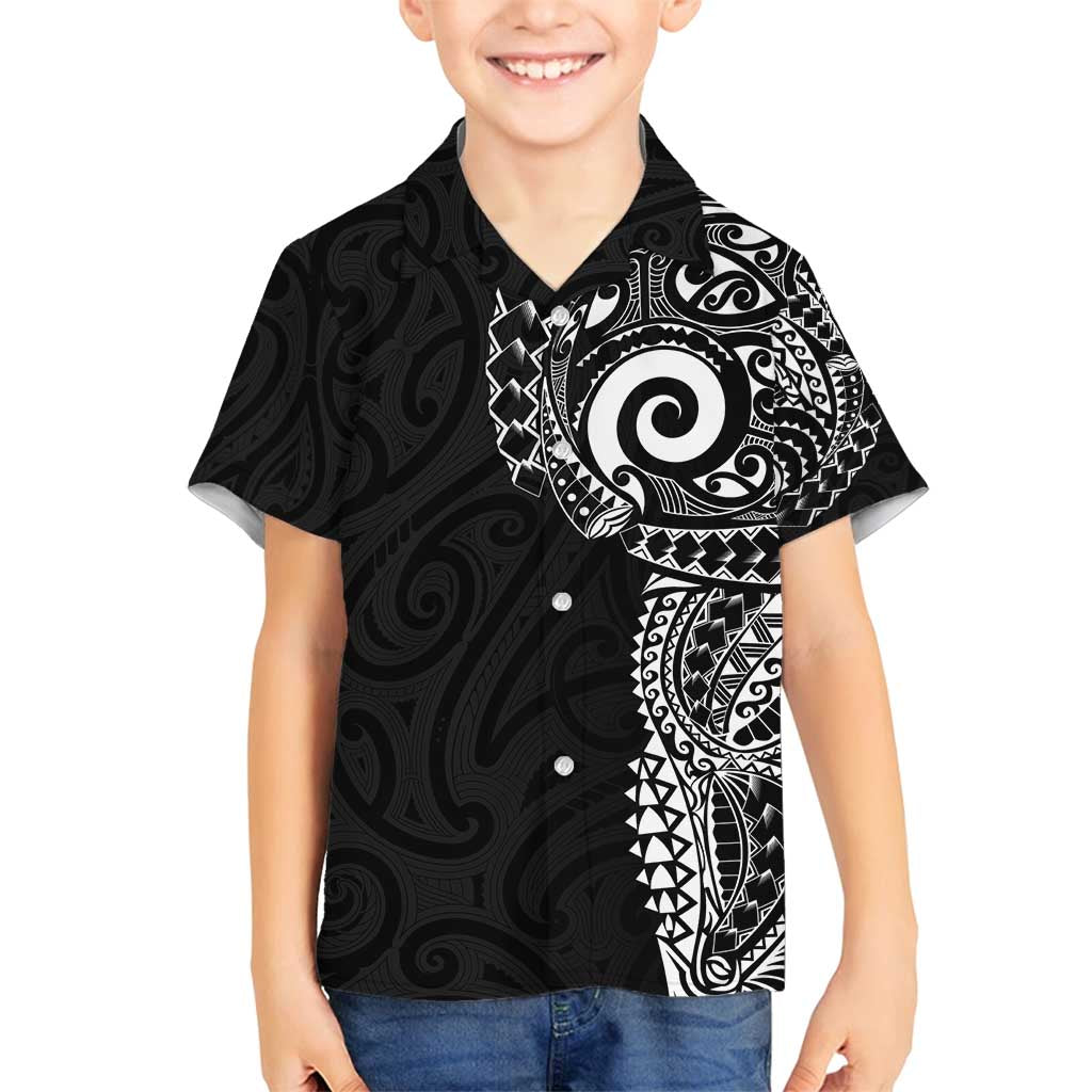 New Zealand Maori Koru Art Traditional Tattoo Family Matching Puletasi and Hawaiian Shirt Simple Style