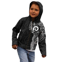 New Zealand Maori Koru Art Traditional Tattoo Kid Hoodie Simple Style