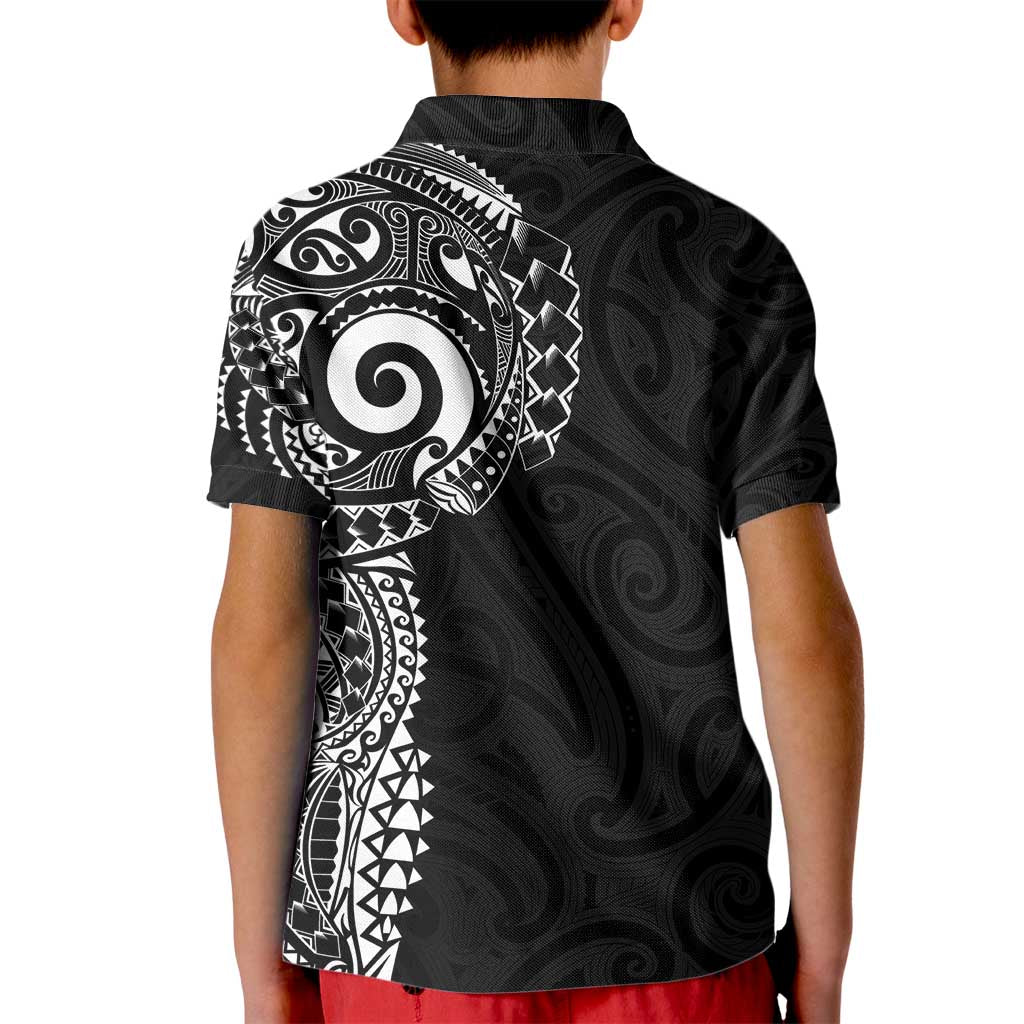 New Zealand Maori Koru Art Traditional Tattoo Kid Polo Shirt Simple Style