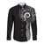 New Zealand Maori Koru Art Traditional Tattoo Long Sleeve Button Shirt Simple Style