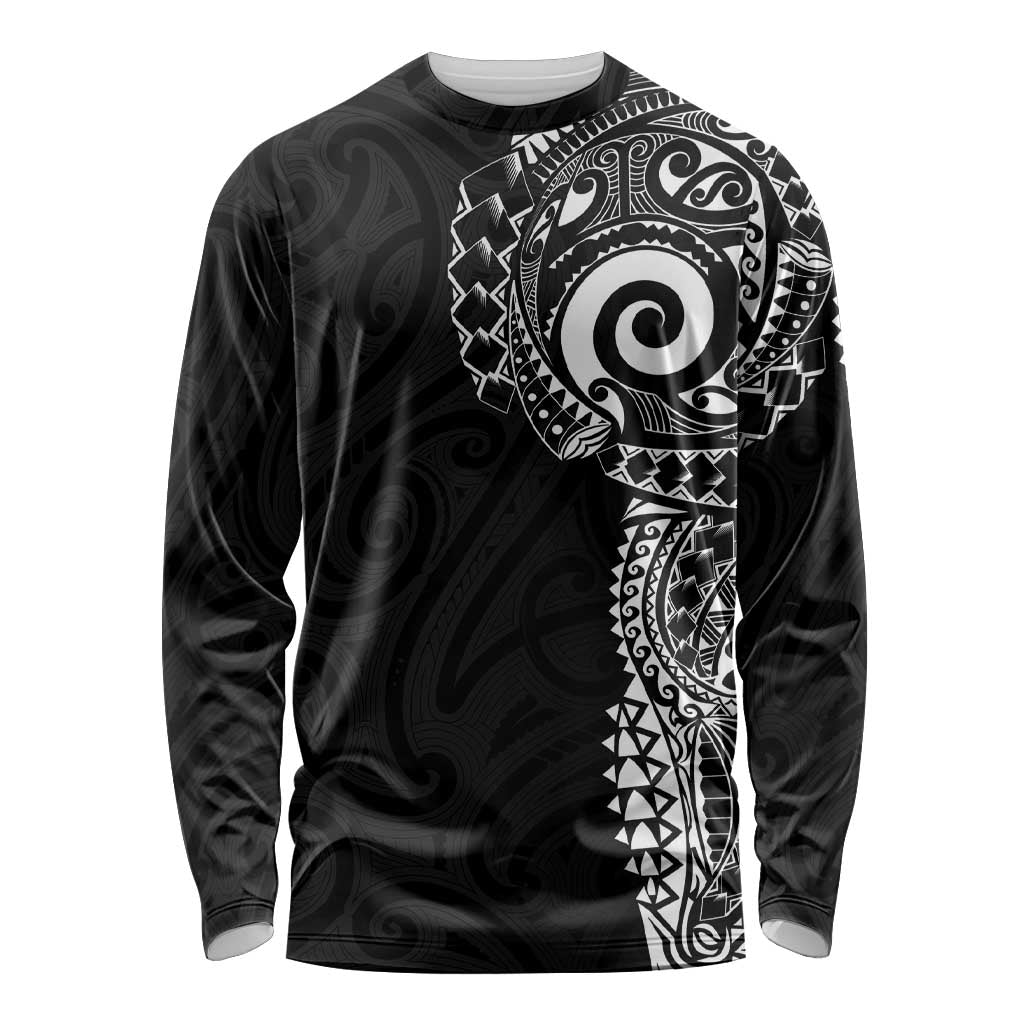 New Zealand Maori Koru Art Traditional Tattoo Long Sleeve Shirt Simple Style