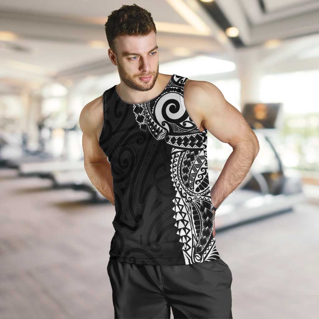 New Zealand Maori Koru Art Traditional Tattoo Men Tank Top Simple Style