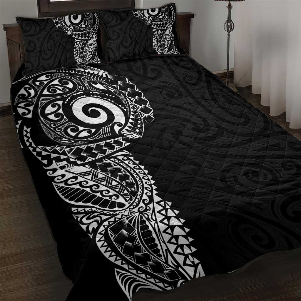 New Zealand Maori Koru Art Traditional Tattoo Quilt Bed Set Simple Style