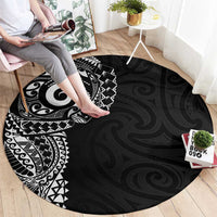 New Zealand Maori Koru Art Traditional Tattoo Round Carpet Simple Style