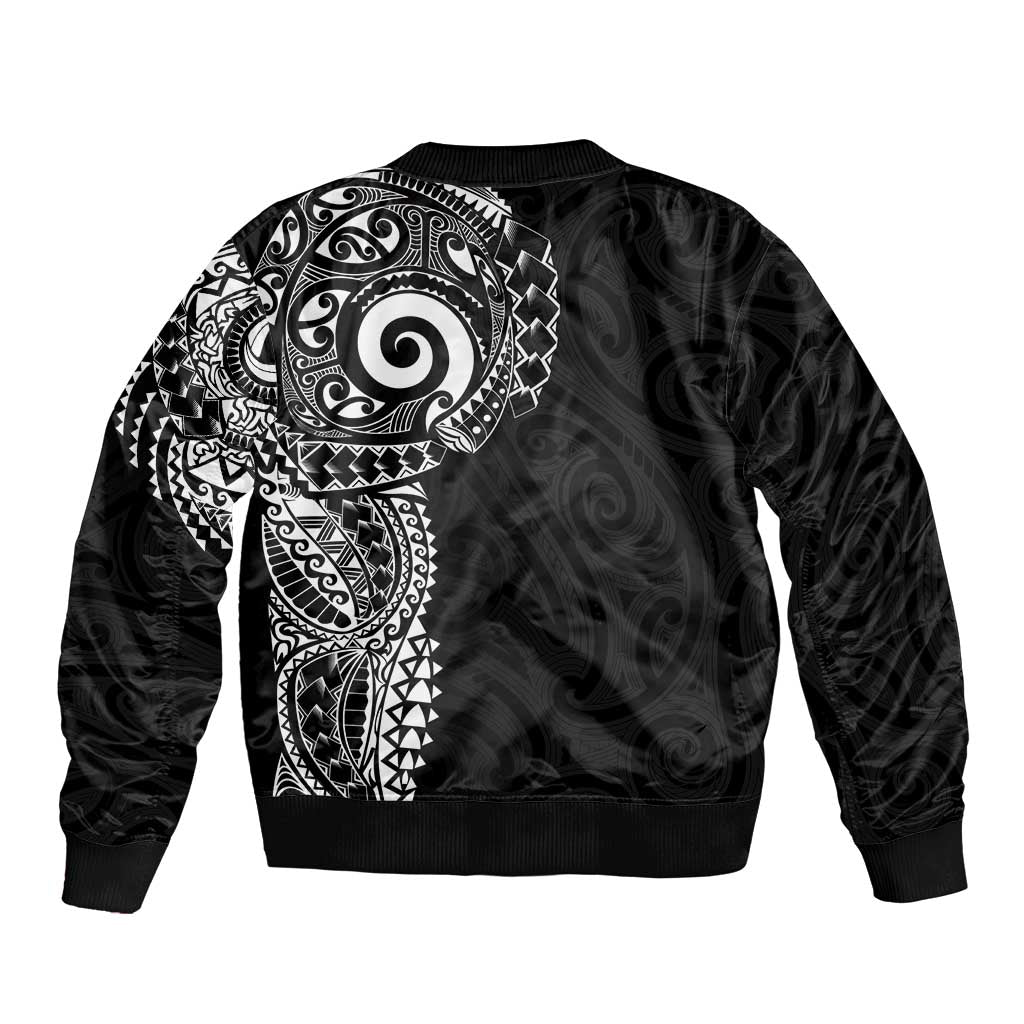 New Zealand Maori Koru Art Traditional Tattoo Sleeve Zip Bomber Jacket Simple Style LT03 - Polynesian Pride