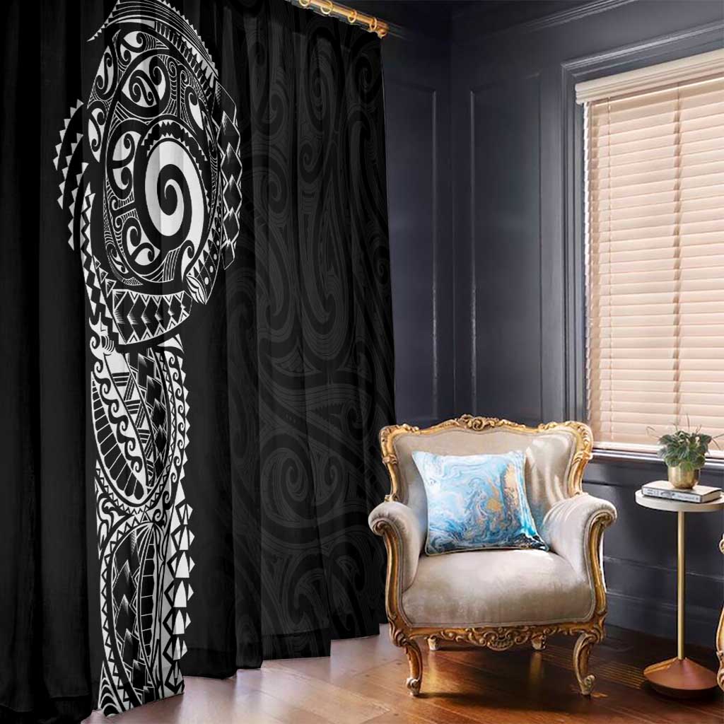New Zealand Maori Koru Art Traditional Tattoo Window Curtain Simple Style