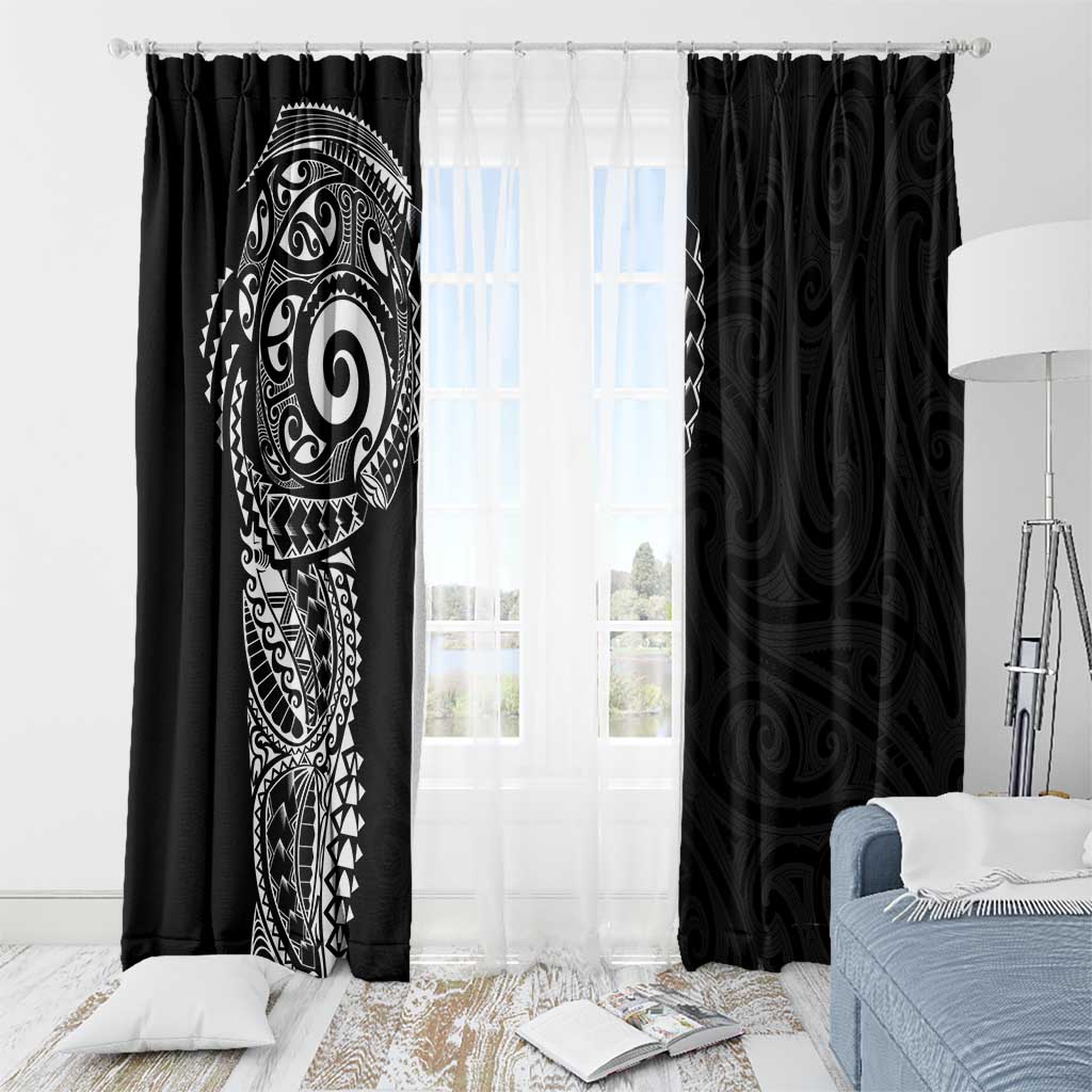 New Zealand Maori Koru Art Traditional Tattoo Window Curtain Simple Style
