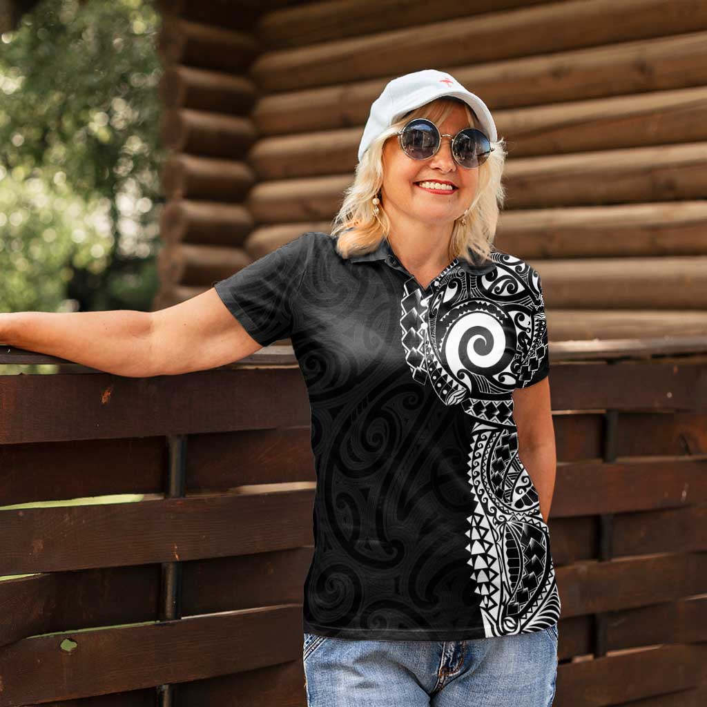 New Zealand Maori Koru Art Traditional Tattoo Women Polo Shirt Simple Style