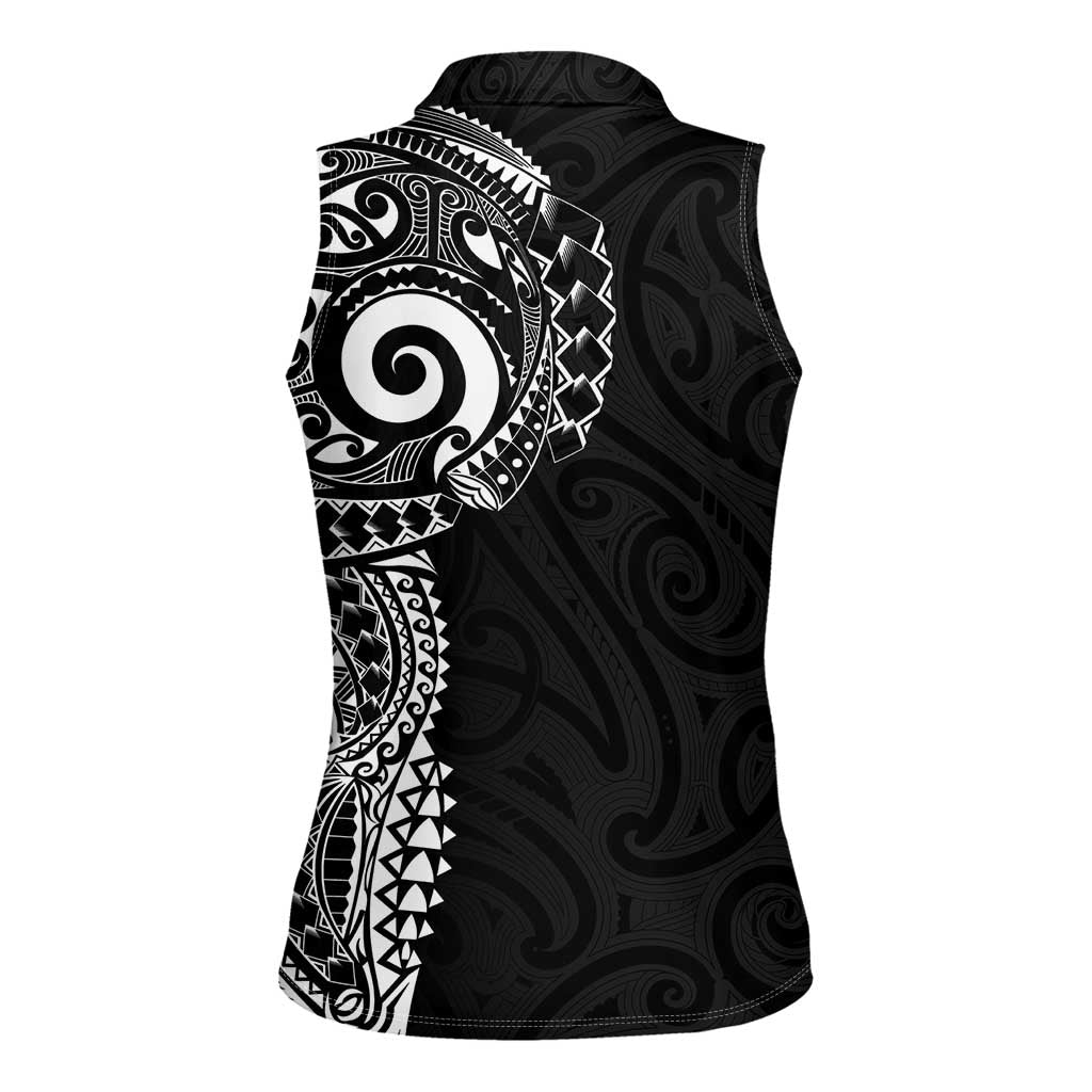 New Zealand Maori Koru Art Traditional Tattoo Women Sleeveless Polo Shirt Simple Style