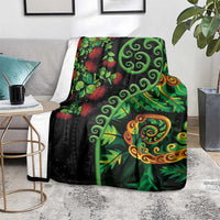 New Zealand Koru Plants and Pohutukawa Blanket Maori Tattoo Pattern LT03 - Polynesian Pride