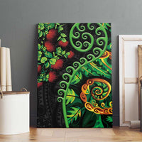 New Zealand Koru Plants and Pohutukawa Canvas Wall Art Maori Tattoo Pattern