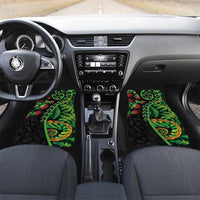 New Zealand Koru Plants and Pohutukawa Car Mats Maori Tattoo Pattern
