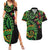 New Zealand Koru Plants and Pohutukawa Couples Matching Summer Maxi Dress and Hawaiian Shirt Maori Tattoo Pattern
