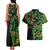 New Zealand Koru Plants and Pohutukawa Couples Matching Tank Maxi Dress and Hawaiian Shirt Maori Tattoo Pattern
