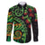 New Zealand Koru Plants and Pohutukawa Family Matching Puletasi and Hawaiian Shirt Maori Tattoo Pattern