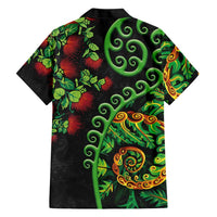 New Zealand Koru Plants and Pohutukawa Hawaiian Shirt Maori Tattoo Pattern