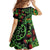 New Zealand Koru Plants and Pohutukawa Kid Short Sleeve Dress Maori Tattoo Pattern