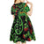 New Zealand Koru Plants and Pohutukawa Kid Short Sleeve Dress Maori Tattoo Pattern