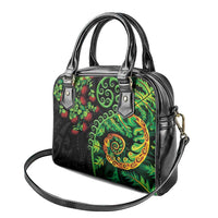 New Zealand Koru Plants and Pohutukawa Shoulder Handbag Maori Tattoo Pattern LT03 - Polynesian Pride