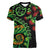New Zealand Koru Plants and Pohutukawa Women V-Neck T-Shirt Maori Tattoo Pattern