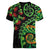 New Zealand Koru Plants and Pohutukawa Women V-Neck T-Shirt Maori Tattoo Pattern