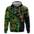 New Zealand Koru Plants and Pohutukawa Zip Hoodie Maori Tattoo Pattern
