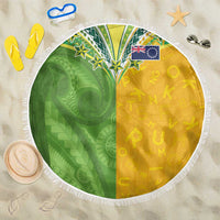 Cook Islands Language Week Beach Blanket Tatau Pattern and Rarotongan Alphabet - Polynesian Pride