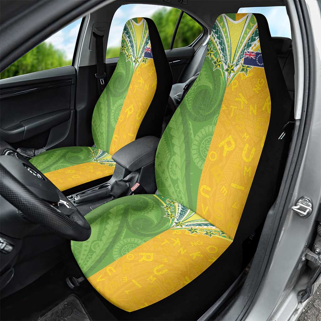 Cook Islands Language Week Car Seat Cover Tatau Pattern and Rarotongan Alphabet - Polynesian Pride
