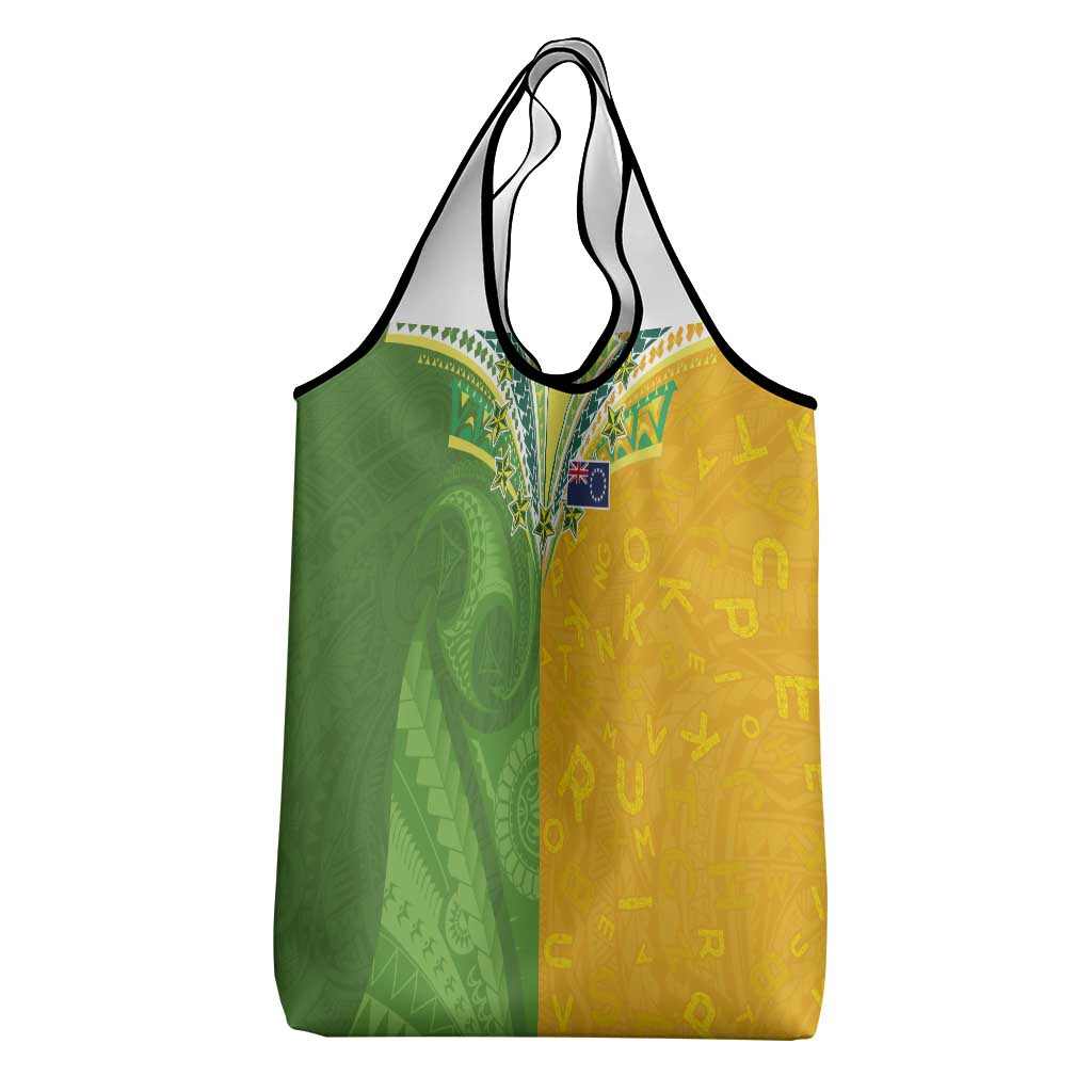 Cook Islands Language Week Grocery Bag Tatau Pattern and Rarotongan Alphabet - Polynesian Pride