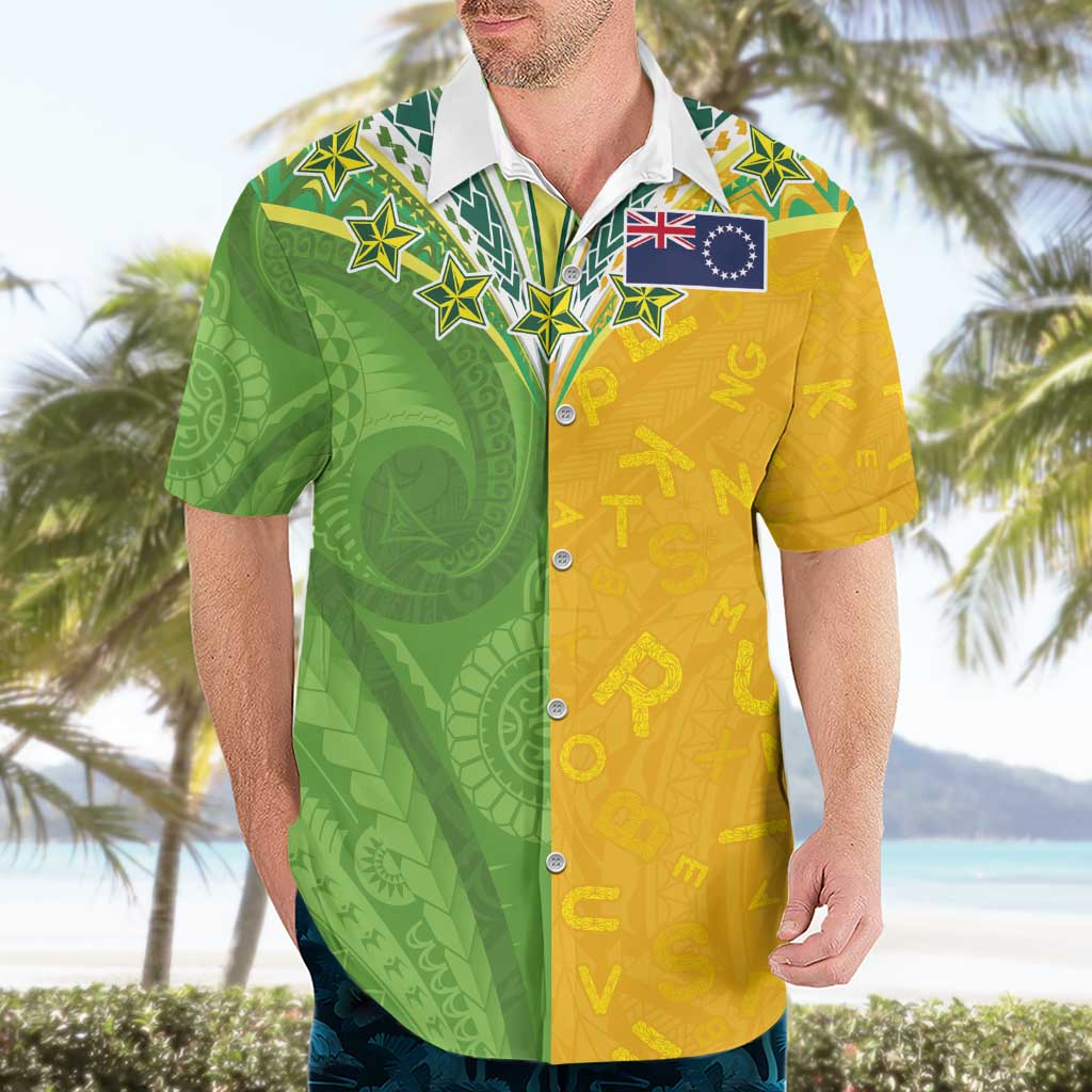Cook Islands Language Week Hawaiian Shirt Tatau Pattern and Rarotongan Alphabet - Polynesian Pride