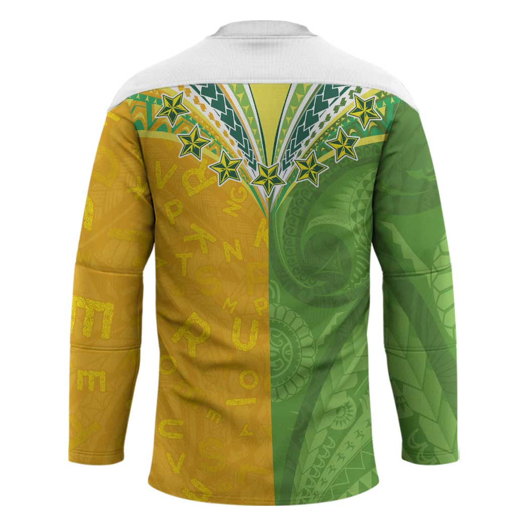 Cook Islands Language Week Hockey Jersey Tatau Pattern and Rarotongan Alphabet - Polynesian Pride
