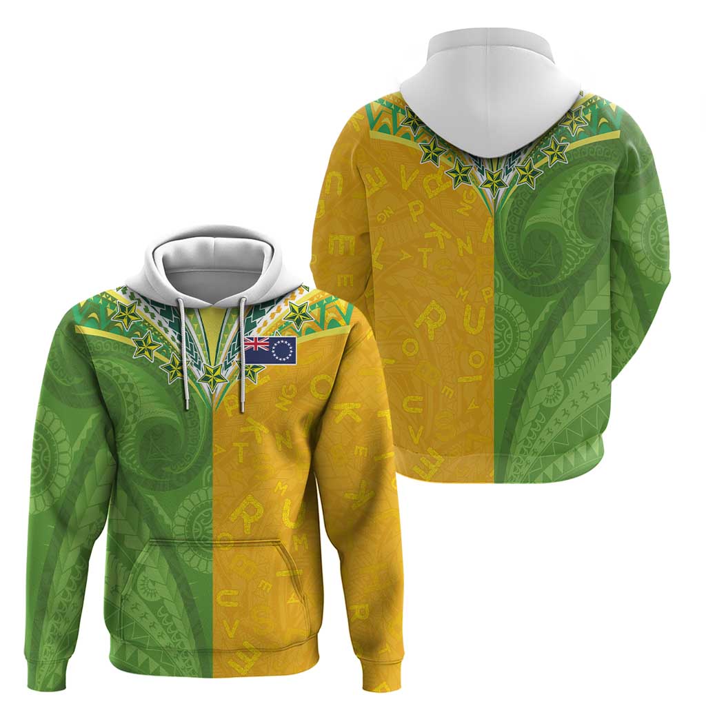 Cook Islands Language Week Hoodie Tatau Pattern and Rarotongan Alphabet - Polynesian Pride