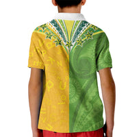 Cook Islands Language Week Kid Polo Shirt Tatau Pattern and Rarotongan Alphabet - Polynesian Pride