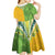 Cook Islands Language Week Kid Short Sleeve Dress Tatau Pattern and Rarotongan Alphabet - Polynesian Pride