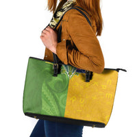 Cook Islands Language Week Leather Tote Bag Tatau Pattern and Rarotongan Alphabet - Polynesian Pride