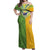 Cook Islands Language Week Off Shoulder Maxi Dress Tatau Pattern and Rarotongan Alphabet - Polynesian Pride