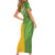 Cook Islands Language Week Short Sleeve Bodycon Dress Tatau Pattern and Rarotongan Alphabet - Polynesian Pride