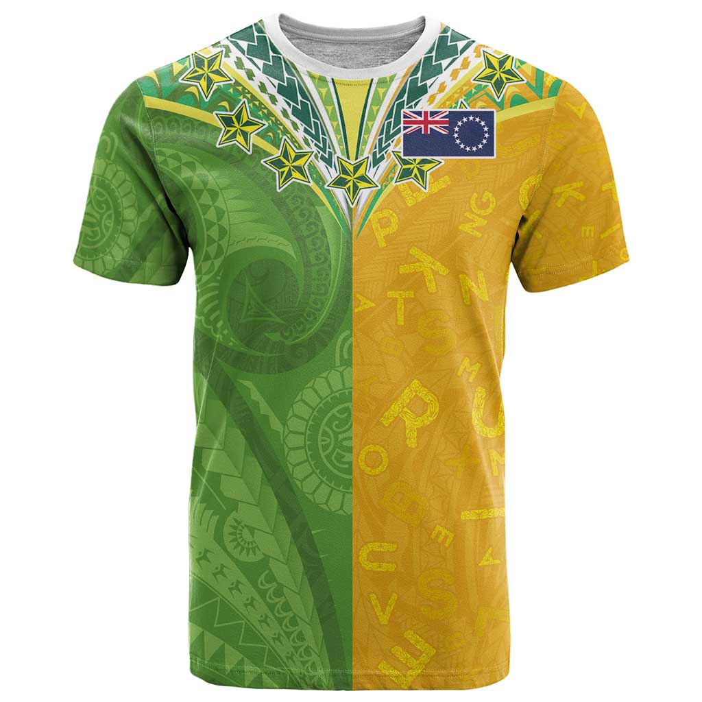 Cook Islands Language Week T Shirt Tatau Pattern and Rarotongan Alphabet - Polynesian Pride