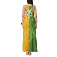 Cook Islands Language Week Tank Maxi Dress Tatau Pattern and Rarotongan Alphabet - Polynesian Pride