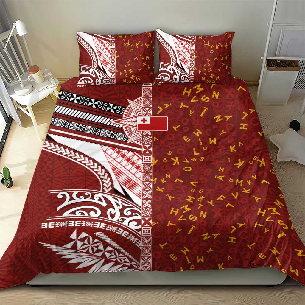 Tonga Language Week Bedding Set Ngatu Pattern and Tongan Alphabet - Polynesian Pride
