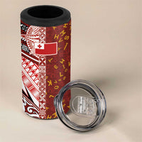 Tonga Language Week 4 in 1 Can Cooler Tumbler Ngatu Pattern and Tongan Alphabet - Polynesian Pride