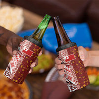 Tonga Language Week 4 in 1 Can Cooler Tumbler Ngatu Pattern and Tongan Alphabet - Polynesian Pride